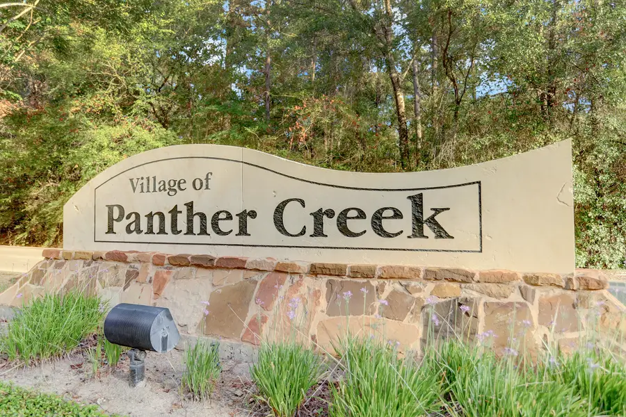 Village of Panther Creek entrance monument in The Woodlands